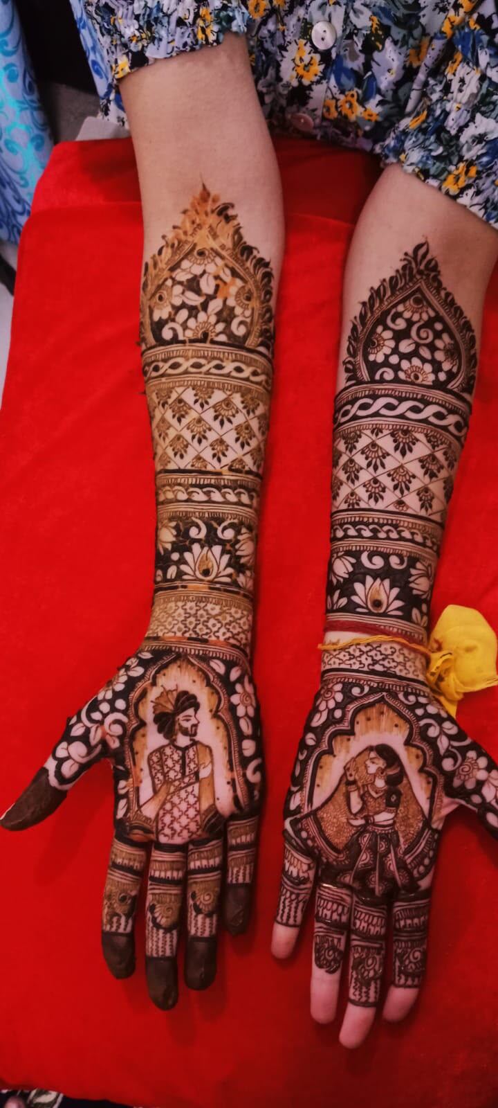 Bridal mehndi groom bride panel design