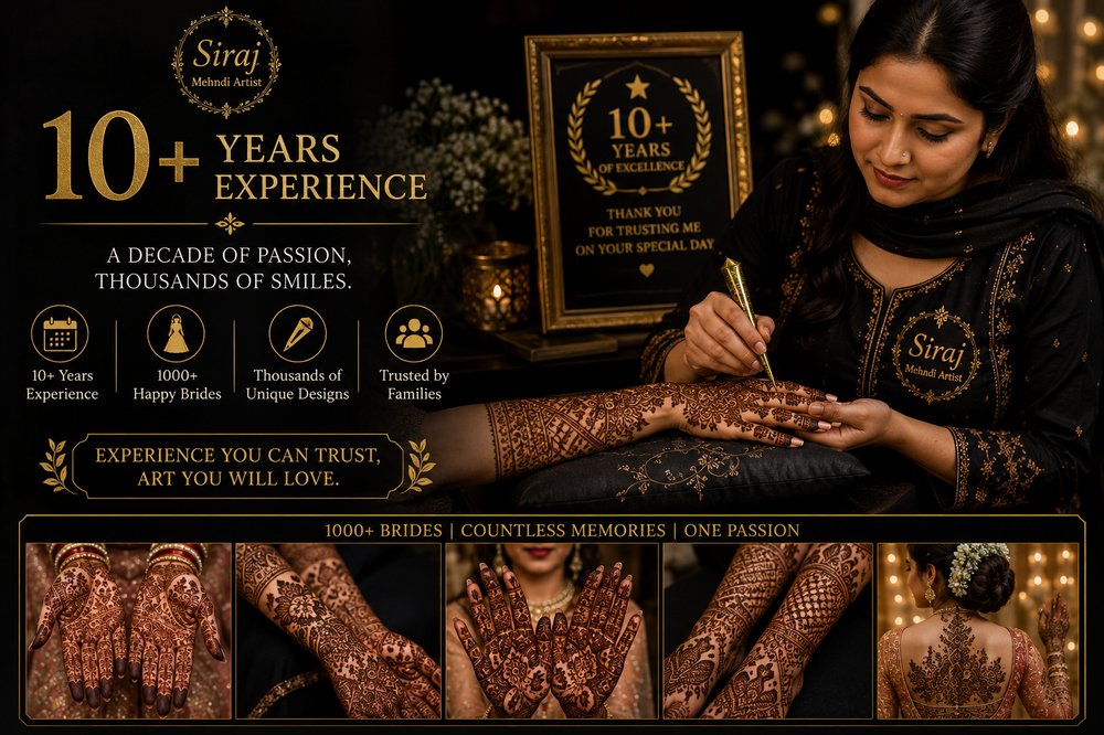Siraj Mehndi Artist 10 plus years of bridal mehndi experience
